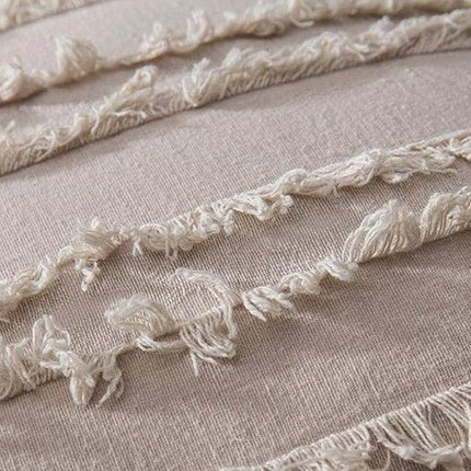 Sophisticated Embroidered Pillow Cover with Decorative Tassel Trim