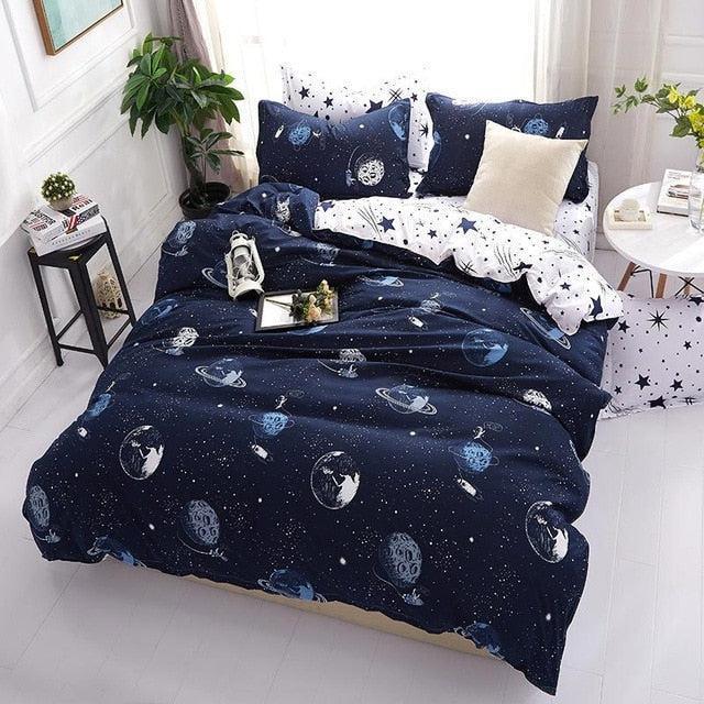 Chic Tween Bedroom Makeover: Trendy Printed Duvet Set for Stylish Comfort