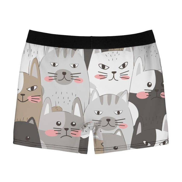 Stylish Gray Cats Men's Boxer Briefs for the Modern Gentleman