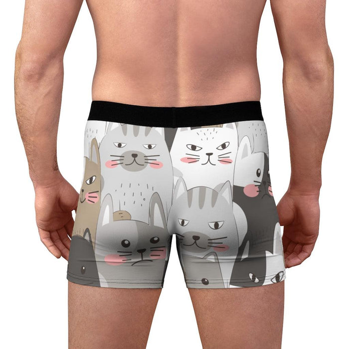 Très Fancy Gray Cats Men's Boxer Briefs: Premium Comfort and Style Upgrade for the Modern Man