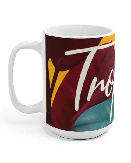 Tropical Paradise Floral Porcelain Coffee Mug - A Touch of Elegance for Beverage Aficionados