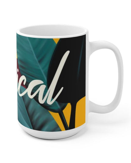 Tropical Paradise Floral Porcelain Coffee Mug - A Touch of Elegance for Beverage Aficionados