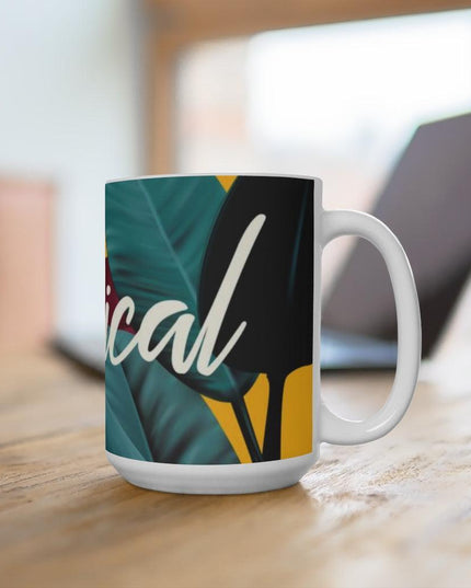 Tropical Paradise Floral Porcelain Coffee Mug - A Touch of Elegance for Beverage Aficionados