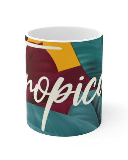 Tropical Paradise Floral Porcelain Coffee Mug - A Touch of Elegance for Beverage Aficionados