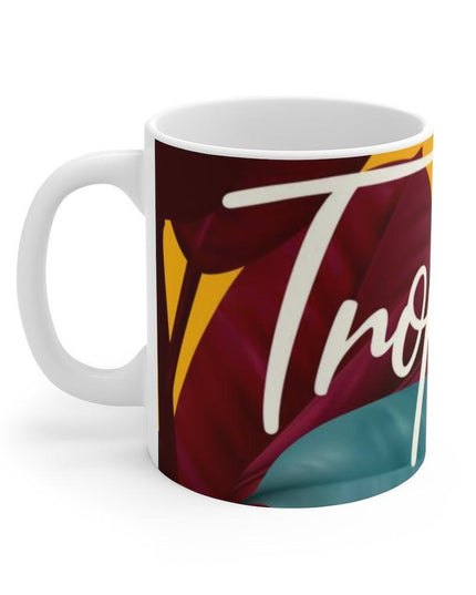 Tropical Paradise Floral Porcelain Coffee Mug - A Touch of Elegance for Beverage Aficionados