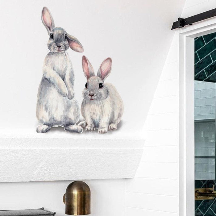 Whimsical Rabbit Wall Decal for Kids' Room or Nursery - Adorable Animal Theme Sticker
