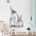 Two cute rabbits Wall sticker Children's kids room home decoration removable wallpaper living room bedroom mural bunny stickers