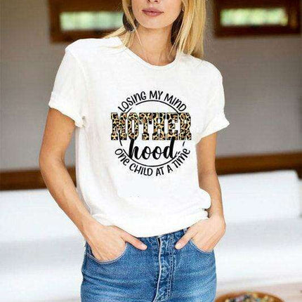 Wild Style Leopard Print Crew Neck Cotton Tee