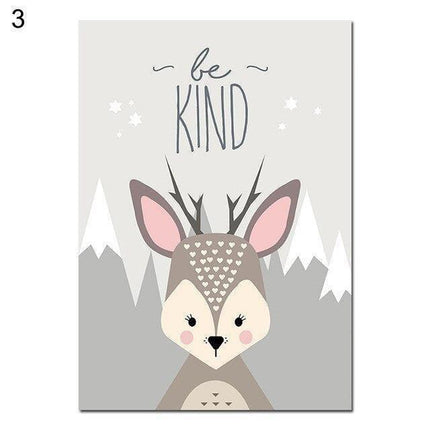 Whimsical Jungle Safari Animals Canvas Print - Gender-Neutral Nursery Wall Art for Kids