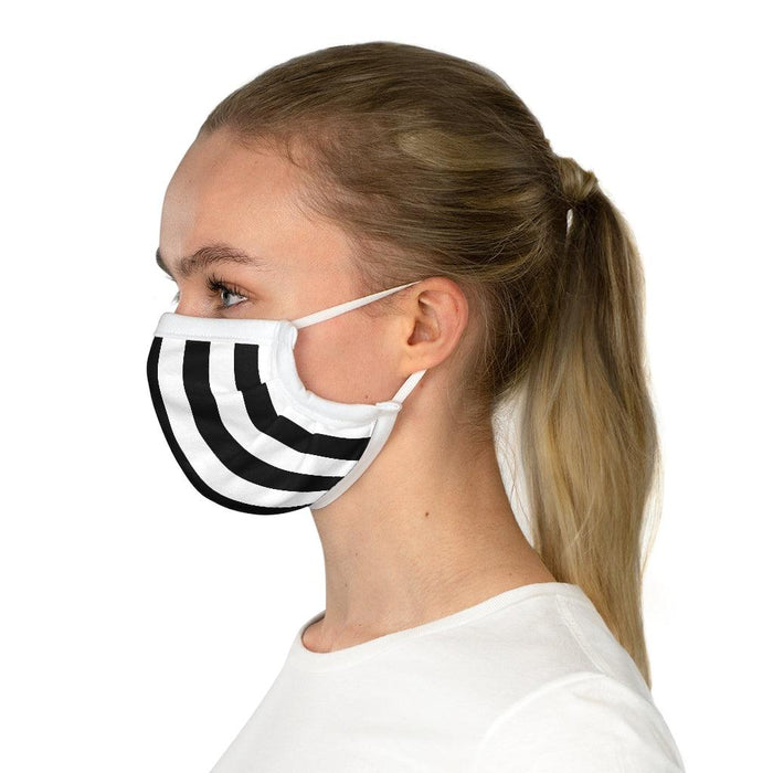 Elite Striped Cotton Face Mask with Trifold Pleats