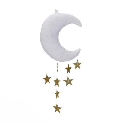 Enchanting Celestial Moon and Star Wall Art for Kids' Rooms - Dreamy Space Decor