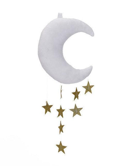 Enchanting Celestial Moon and Star Wall Art for Kids' Rooms - Dreamy Space Decor