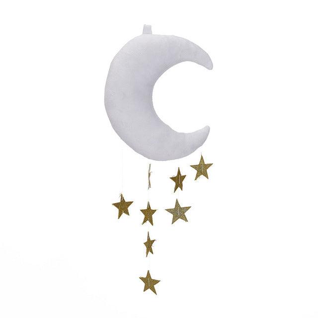 Celestial Sky Children's Room Wall Decor with Moon and Star Design