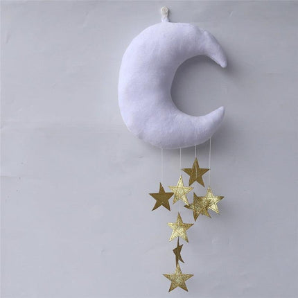 Enchanting Celestial Moon and Star Wall Art for Kids' Rooms - Dreamy Space Decor