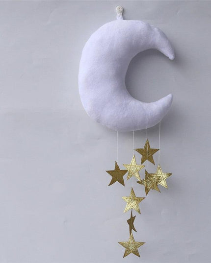 Enchanting Celestial Moon and Star Wall Art for Kids' Rooms - Dreamy Space Decor