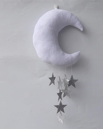 Enchanting Celestial Moon and Star Wall Art for Kids' Rooms - Dreamy Space Decor