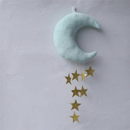 Enchanting Celestial Moon and Star Wall Art for Kids' Rooms - Dreamy Space Decor
