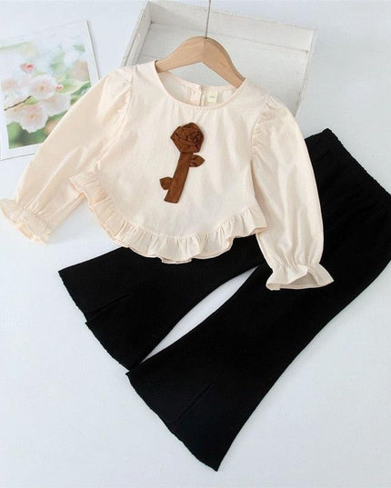 Chic Blue Ribbon Top and Suspender Shorts Set for Fashionable Young Girls