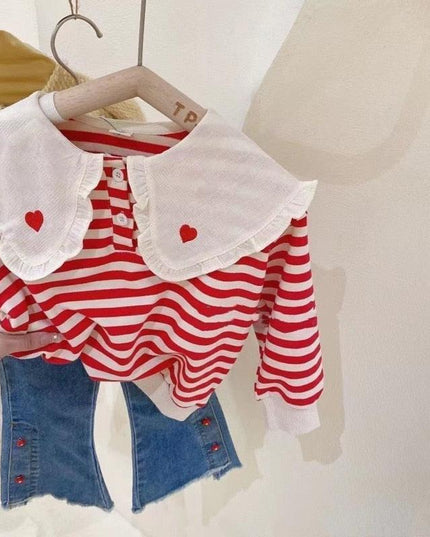 Chic Blue Ribbon Top and Suspender Shorts Set for Fashionable Young Girls