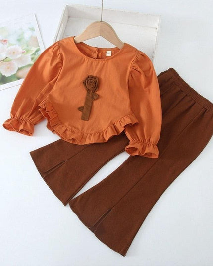 Chic Blue Ribbon Top and Suspender Shorts Set for Fashionable Young Girls