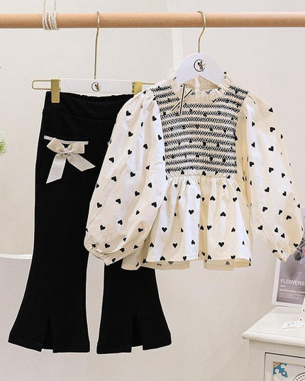 Chic Blue Ribbon Top and Suspender Shorts Set for Fashionable Young Girls