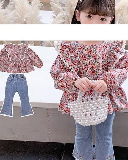 Chic Blue Ribbon Top and Suspender Shorts Set for Fashionable Young Girls