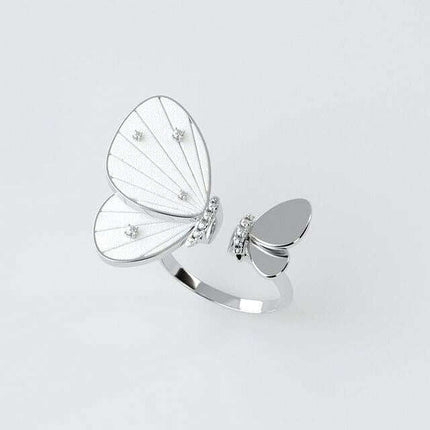 Radiant Butterfly Zircon Studs - Elegant 925 Sterling Silver Earrings for a Dazzling Finish