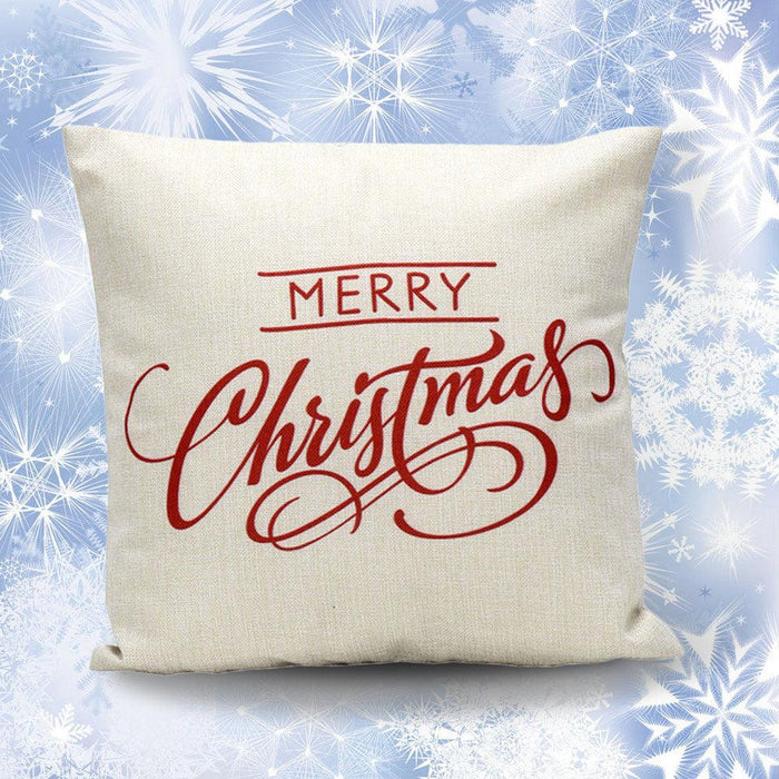 Vintage Christmas Linen Blend Pillow Case for Festive Home Decor