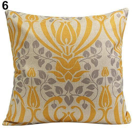 Elegant Vintage Floral Linen Cushion Cover
