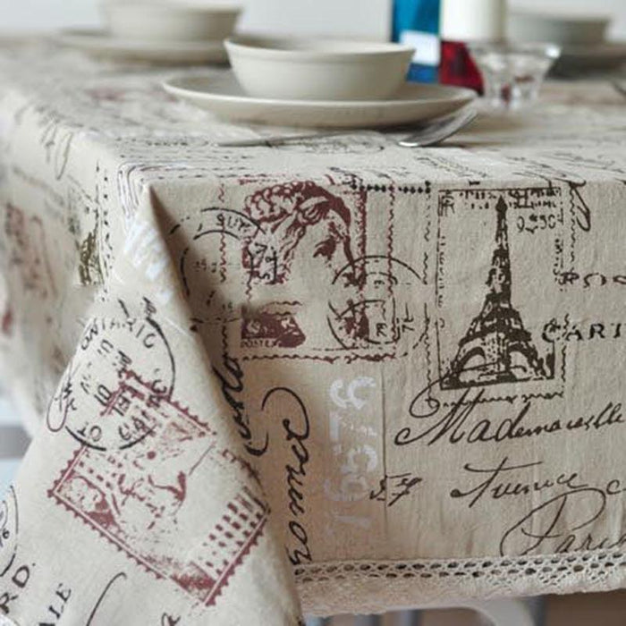 Opulent Dining Elegance: Exquisite Vintage Linen Tablecloth for Elegant Gatherings