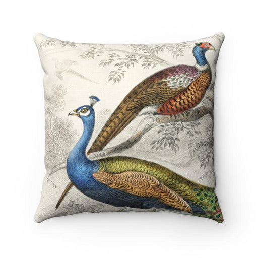 Luxurious Reversible Statement Pillowcase - Vintage Peacock & Silver Pheasant Oasis