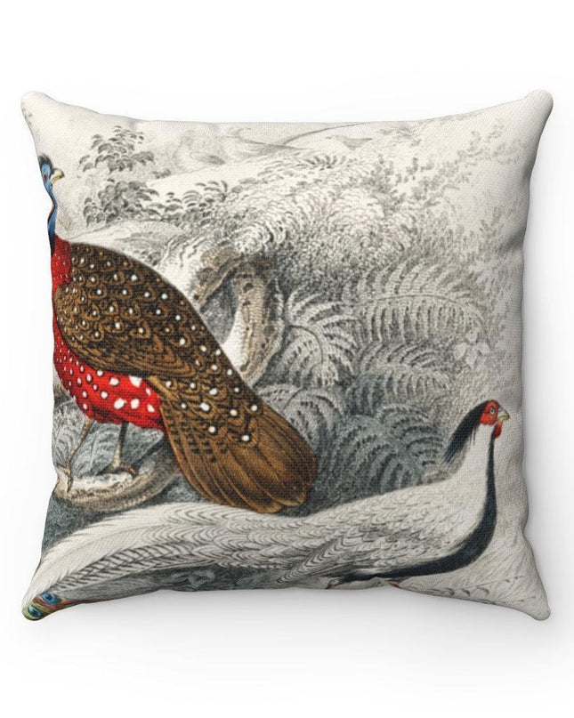 Vintage Peacock & Silver Pheasant Reversible Luxe Pillowcase - Chic Home Decor Accent