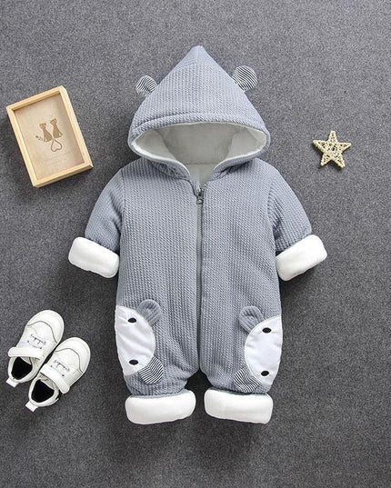 Cozy Bunny Eared Fleece Toddler Romper for Autumn & Winter Snuggles