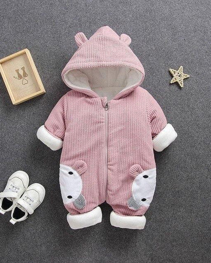 Cozy Bunny Eared Fleece Toddler Romper for Autumn & Winter Snuggles