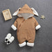 Warm Bunny Eared Toddler Fleece Romper for Autumn & Winter Coziness