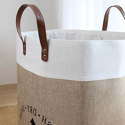 Eco-Conscious Collapsible Laundry Hamper with Imitation Hemp Material