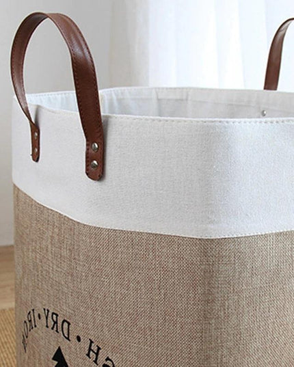 Eco-Conscious Collapsible Laundry Hamper with Imitation Hemp Material