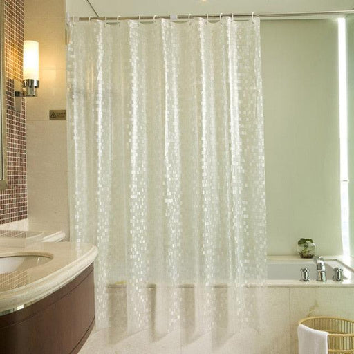 Modern Cobblestone Floral Design PVC Shower Curtain Kit