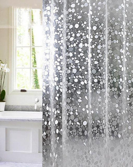 Modern Eco-Friendly Cobblestone Geometric Shower Curtain Set - Stylish Bathroom Essential