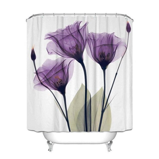 Vibrant Waterproof Polyester Printed Shower Curtain