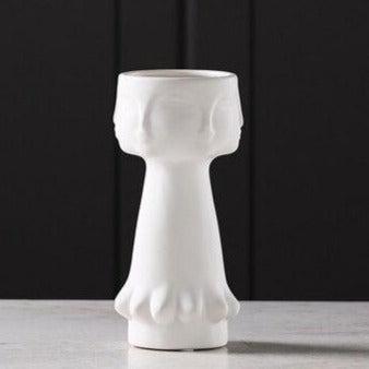 Chic Matte White Ceramic Vase and Planter - Sophisticated Home Decor Accent