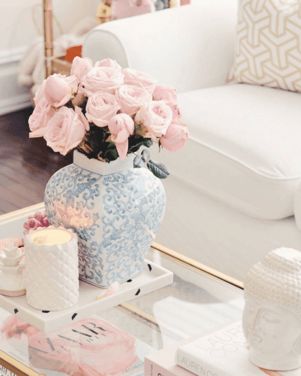 Elegant Floral Oasis - White Pineapple Wildflower Candle