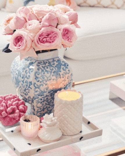 Elegant Floral Oasis - White Pineapple Wildflower Candle