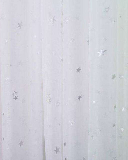 Whimsical White Star Tulle Curtains - Infuse Your Home with Contemporary Elegance