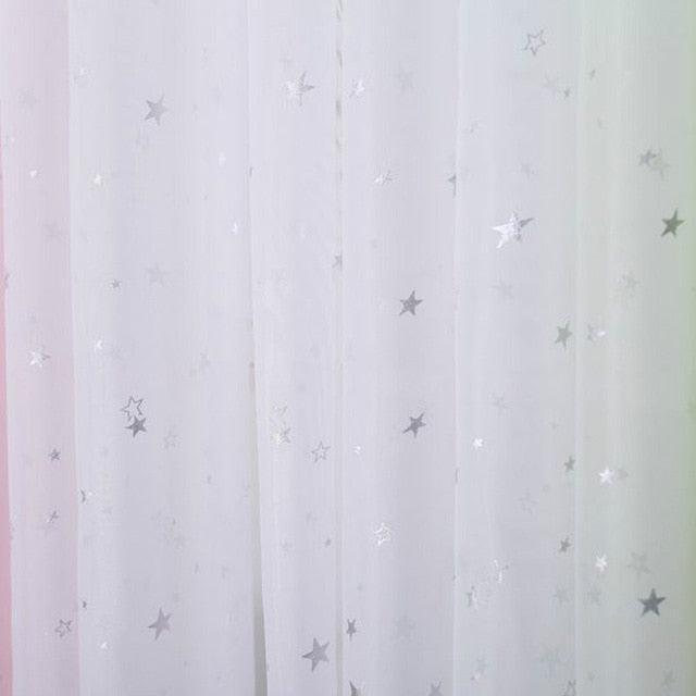 White Star Kids Friendly Tulle Curtains - Enhance Your Home with a Contemporary and Ethereal Vibe