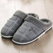 Warm Checkered Indoor Slippers for Winter Comfort