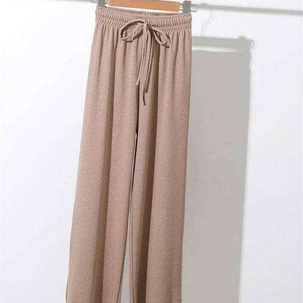 Stylish Summer Knit Wide-Leg Trousers - Women's Comfort Collection