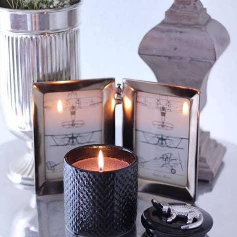 Silver Croco Candle in Wood Charnel Scent - Luxury Fragrance by Thompson Ferrier
