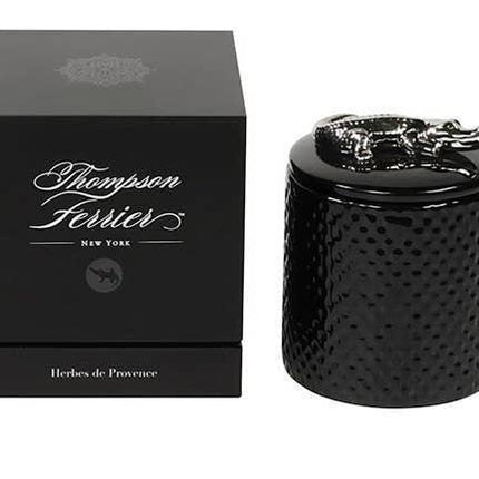 Opulent Silver Crocodile Wood Charnel Candle - Elegant Aroma with Gold Crocodile Detail by Thompson Ferrier