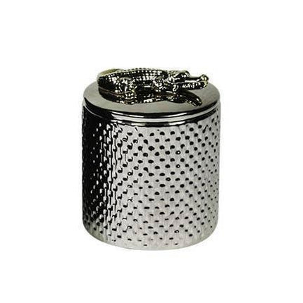 Opulent Silver Crocodile Wood Charnel Candle with Cognac Vanilla Aroma